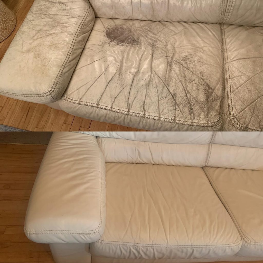 A Restored Cream Leather Armchair