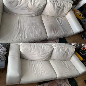 Leather sofa repair in Bristol – before and after